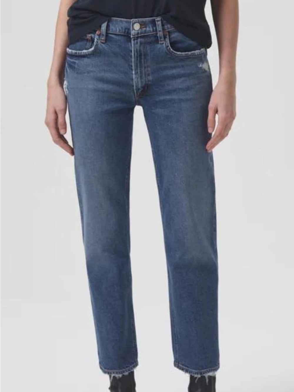 Agolde Kye Classic Straight-Leg Women's mid-rise Jeans in Medium Blue - size 28